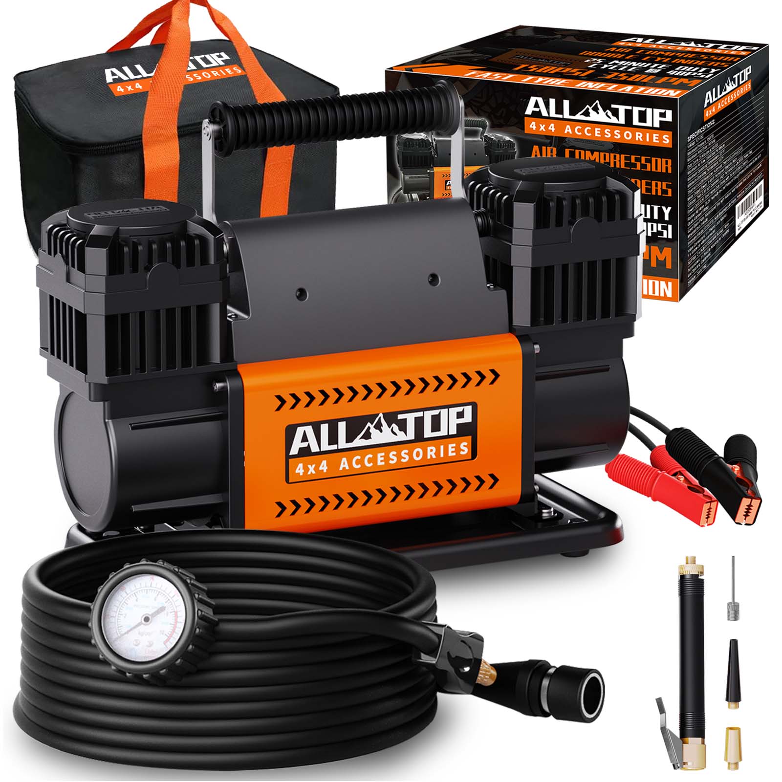 AIR COMPRESSOR KIT DUAL CYLINDER - 12.35 FT³/MIN - 12V DC