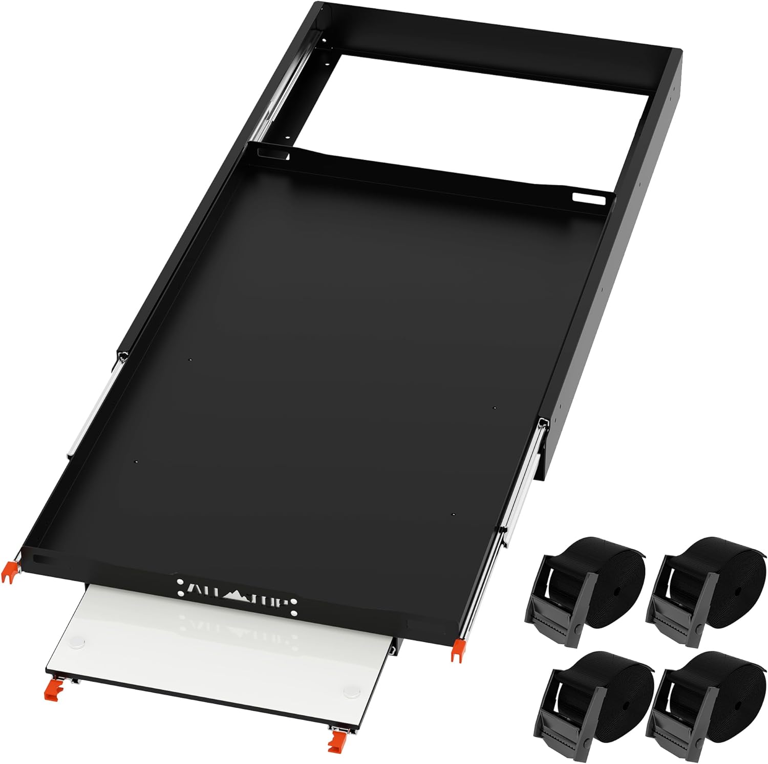 ALL-TOP Fridge Slide with Chopping Board, Inner 39.2 x 22.4in, Vehicle Refriderator Slider with 4 Buckle Straps, Max 287 LBS, 3rd Gen