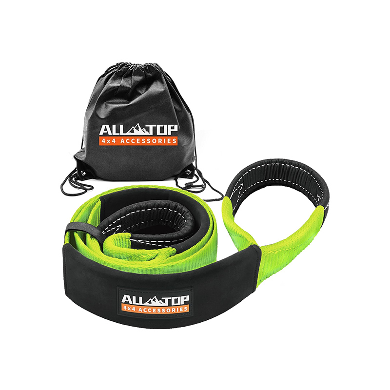 ALL-TOP Tree Saver Strap 3in x 8ft Certified 36000Lbs Break Strength, Emergency Recovery Tow Strap Winch Extension Rope with Oversize Carry Bag(Green)