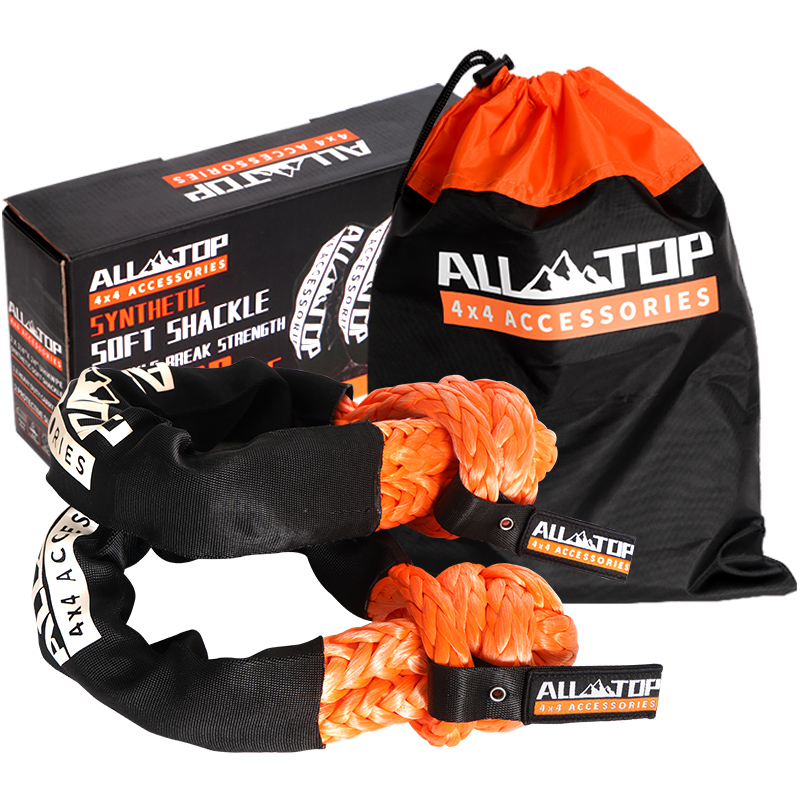 ALL-TOP Synthetic Soft Shackle Rope 3/4in x 24in (66200Lbs Max Break) UHMWPE Recovery Tow Shackles for Offroad 4x4 Vehicles, 2 PCS_copy
